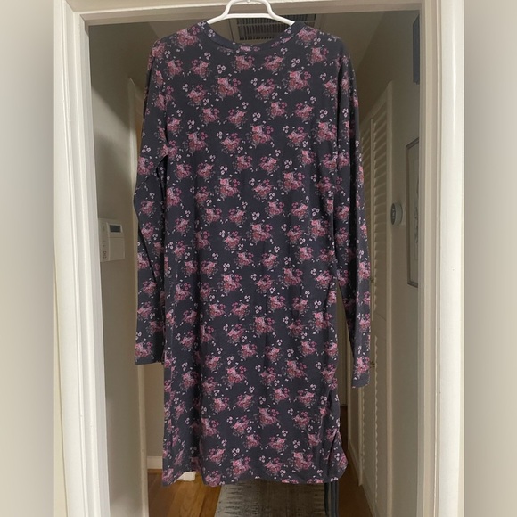 NWT PAM & GELA Ditsy Shirred Purple Floral Mini Dress - Picture 3 of 8
